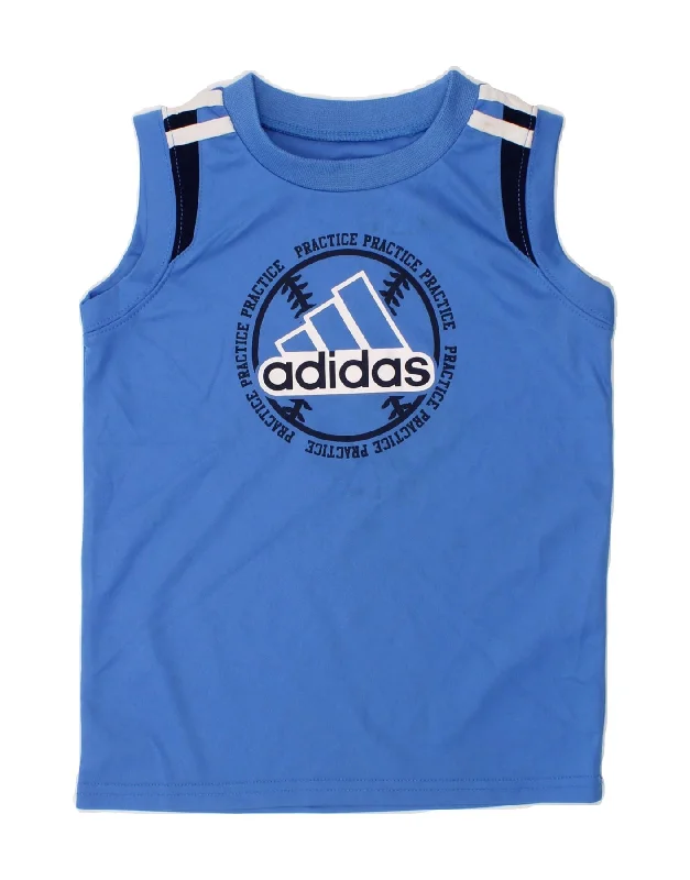 ADIDAS Boys Graphic Vest Top 2-3 Years Blue Polyester