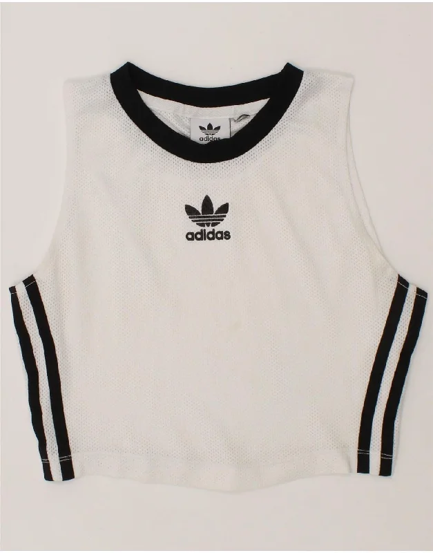 ADIDAS Girls Crop Graphic Vest Top 4-5 Years White