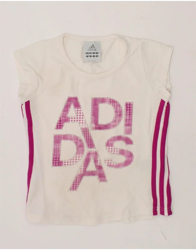 ADIDAS Girls Graphic Vest Top 7-8 Years White Cotton