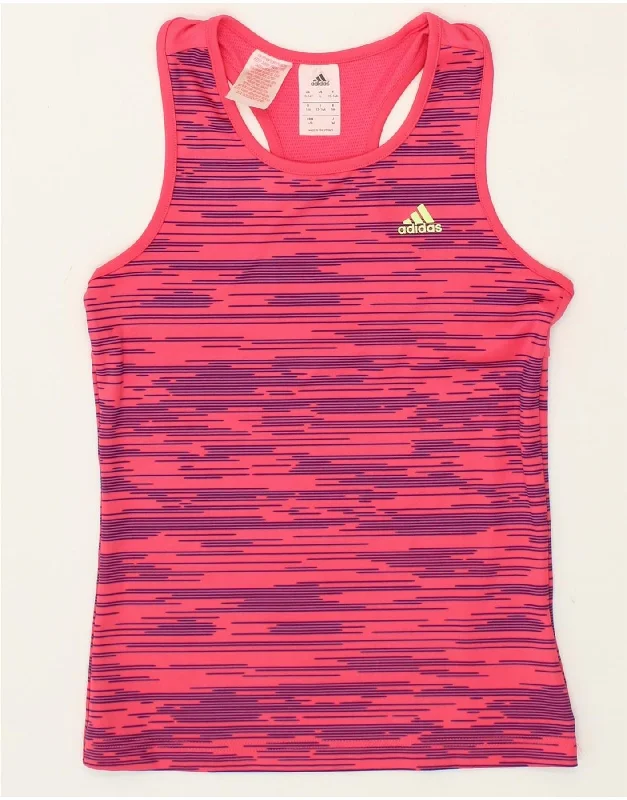 ADIDAS Girls Vest Top 13-14 Years Pink Polyester