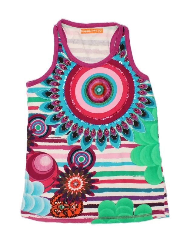 DESIGUAL Girls Abstract Pattern Graphic Vest Top 11-12 Years Multicoloured