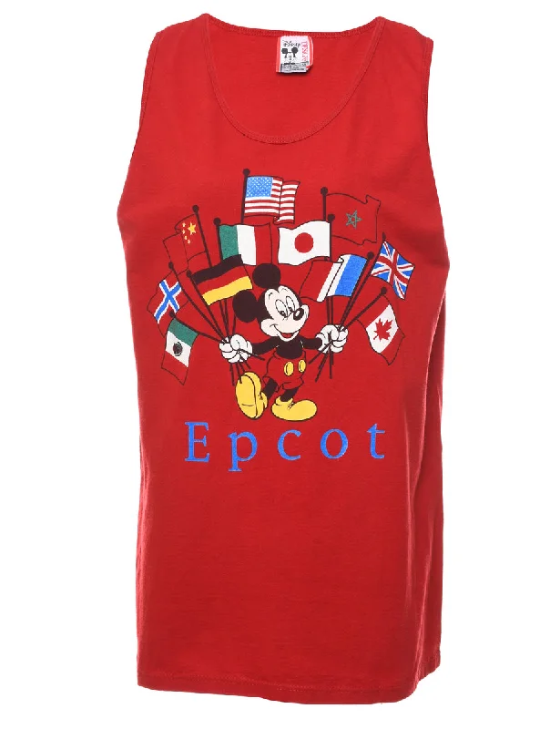 Disney Mickey Mouse Red Printed Vest - L