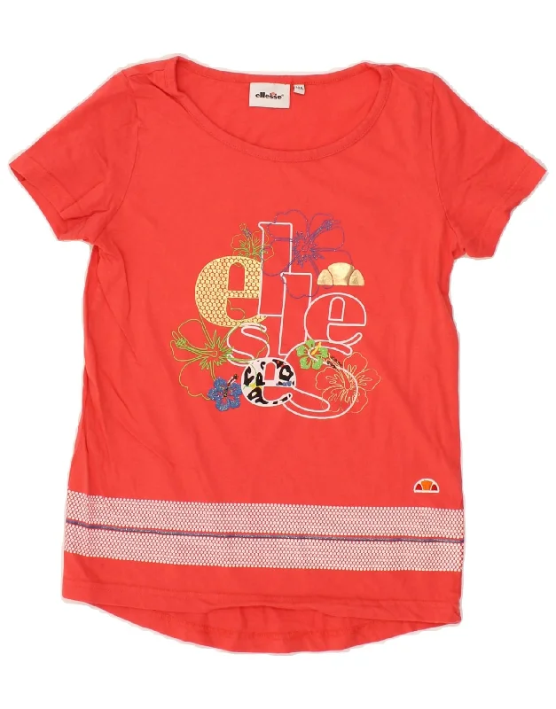 ELLESSE Girls Graphic Vest Top 11-12 Years Red Floral