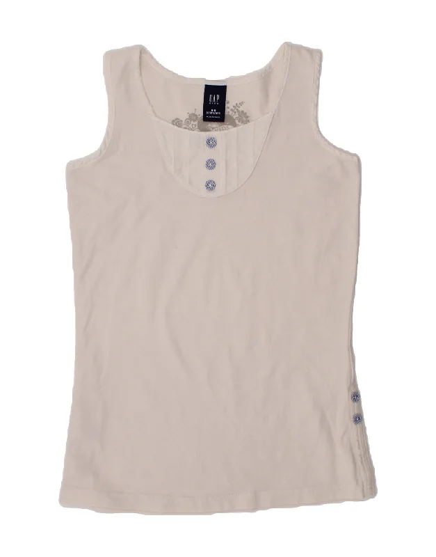 GAP Girls Vest Top 8-9 Years White Cotton