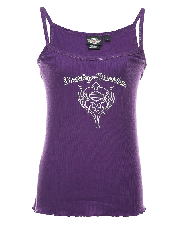 Harley Davidson Purple Y2K Vest - L