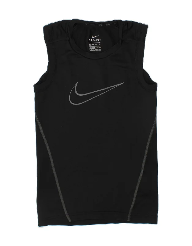 NIKE Boys Dri Fit Graphic Vest Top 6-7 Years XS Black Polyester