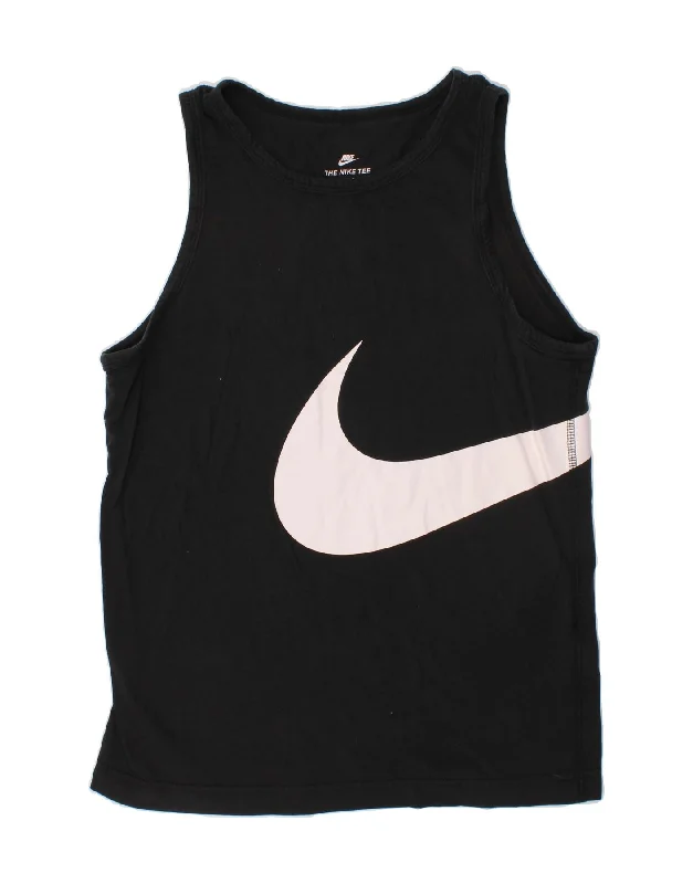 NIKE Boys Graphic Vest Top 10-11 Years Medium  Black Cotton