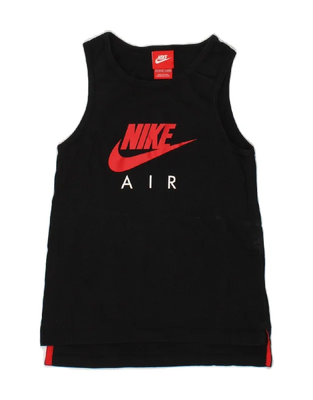 NIKE Boys Graphic Vest Top 8-9 Years Small Black