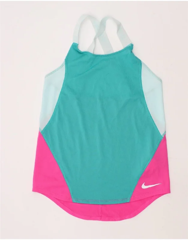 NIKE Girls Vest Top 8-9 Years Small Multicoloured Colourblock Sports