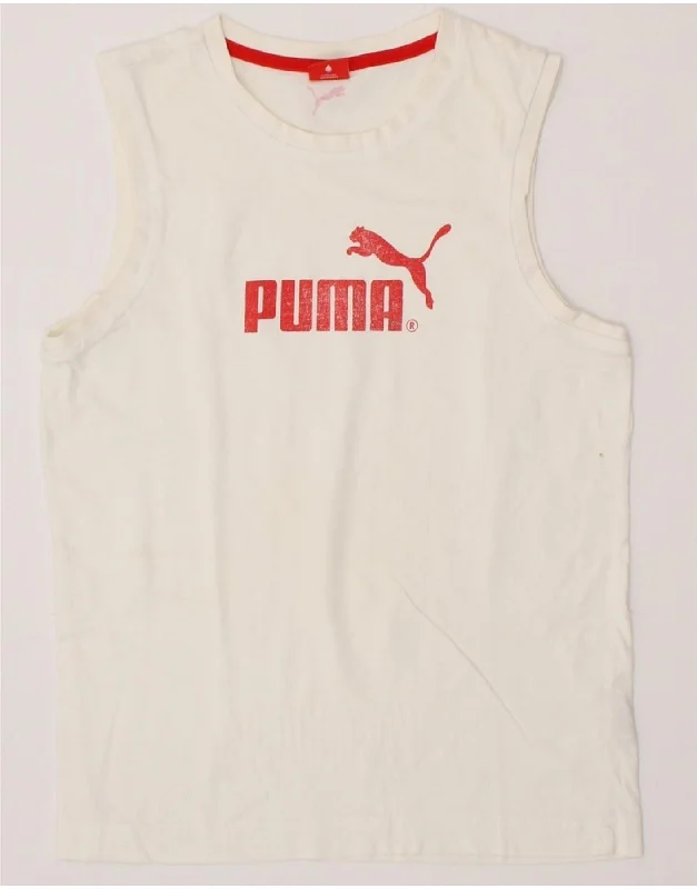 PUMA Boys Graphic Vest Top 13-14 Years XL White