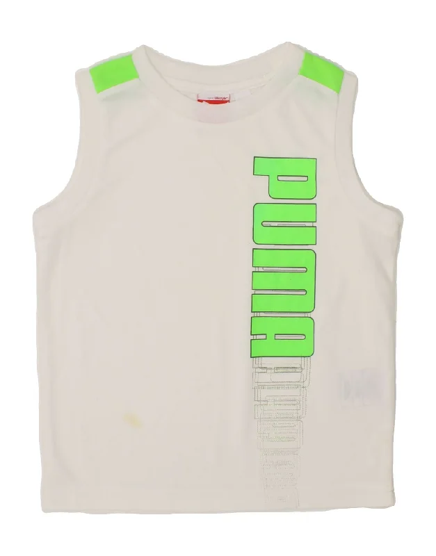 PUMA Boys Graphic Vest Top 2-3 Years White Polyester