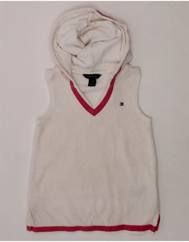 TOMMY HILFIGER Baby Girls Hooded Vest Tank Top 18-24 Months White Cotton