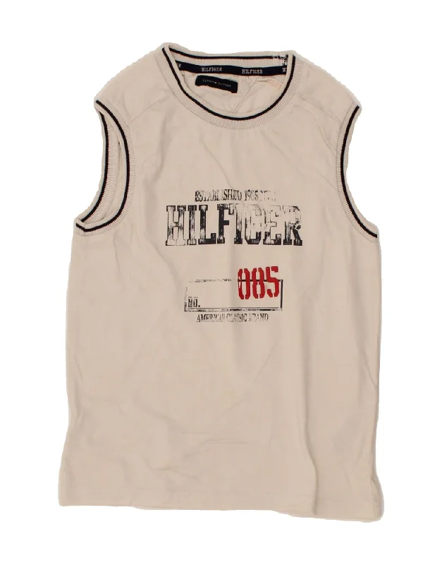 TOMMY HILFIGER Boys Graphic Vest Top 5-6 Years White