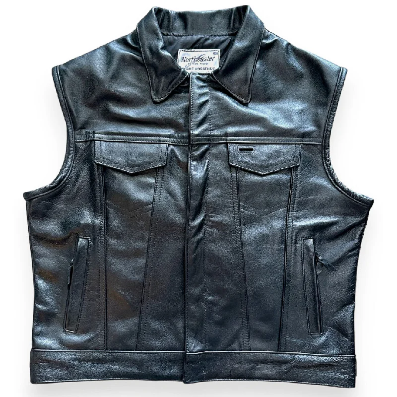 BECK® 501 Trucker Style Genuine Horsehide Motorcycle Vest - Black