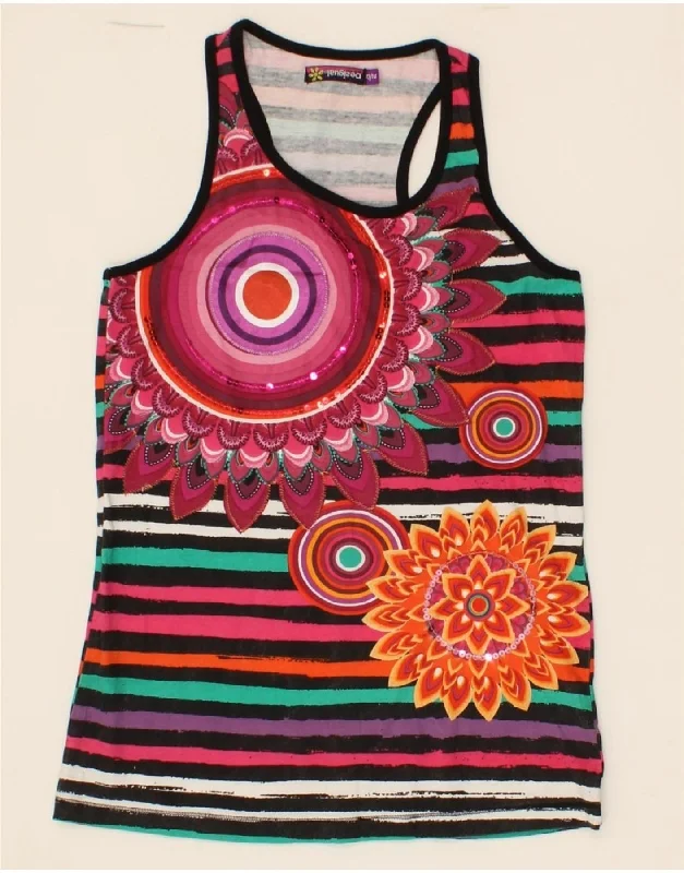 DESIGUAL Girls Vest Top 13-14 Years Multicoloured Striped