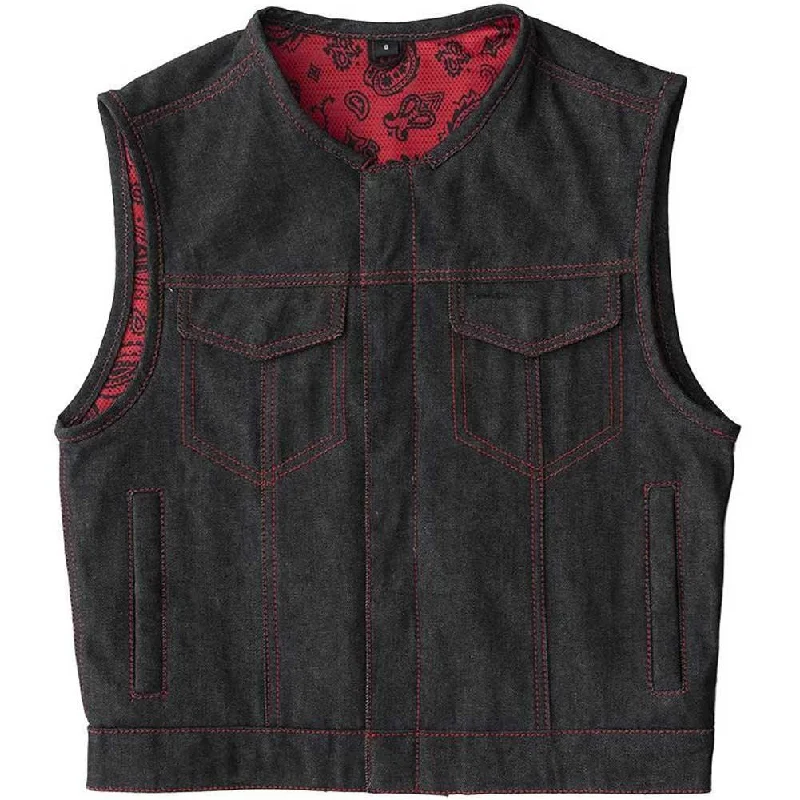 First Mfg Mens Ember Cropped Concealment Denim Vest