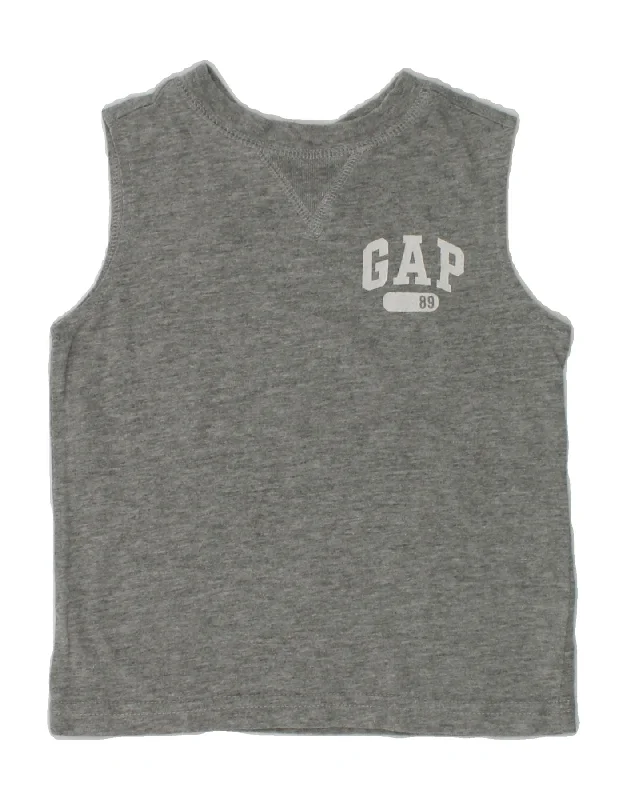 GAP Baby Girls Graphic Vest Top 12-18 Months Grey