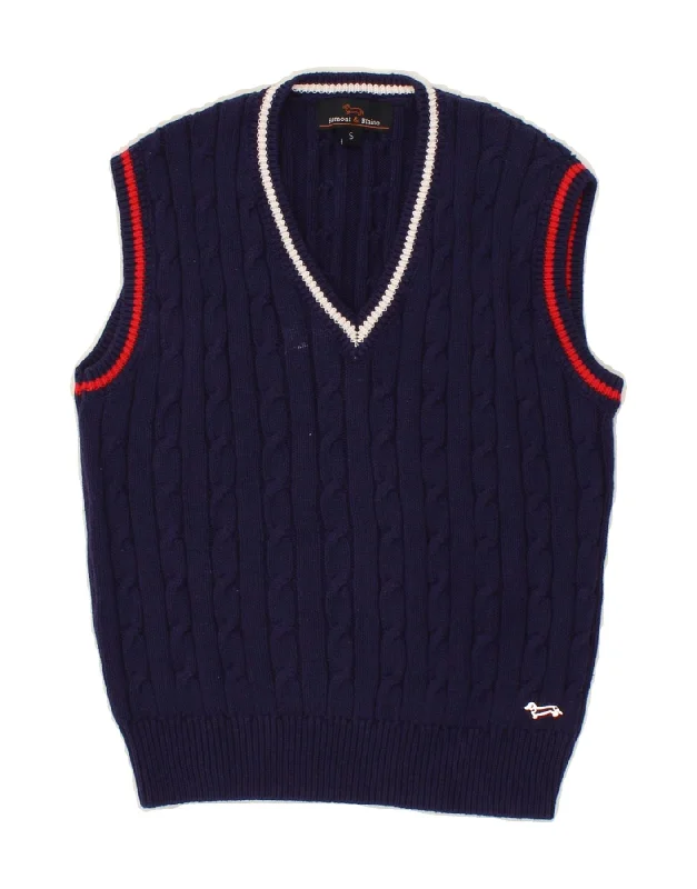 HARMONT & BLAINE Boys Vest Tank Top 8-9 Years Small Navy Blue Cotton