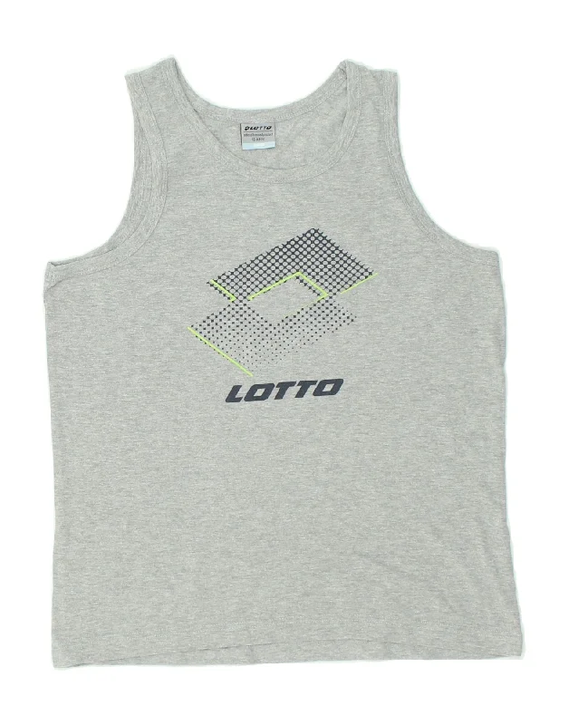 LOTTO Boys Graphic Vest Top 15-16 Years Grey Cotton