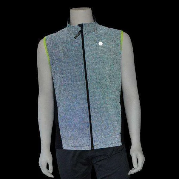 Men's Newport Packable Reflective Vest in Navy/Flo Lime