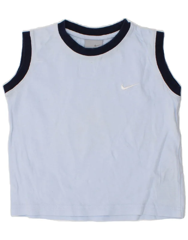 NIKE Boys Vest Top 3-4 Years XS Blue Cotton