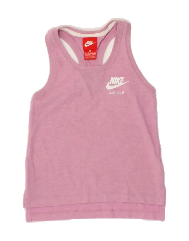 NIKE Girls Vest Top 6-7 Years XS  Purple Cotton