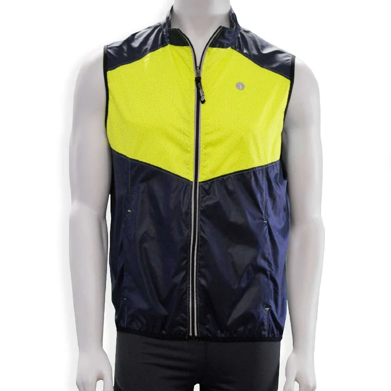 FINAL SALE: Venture Packable Men's Reflective Vest in Navy / Flo Lime