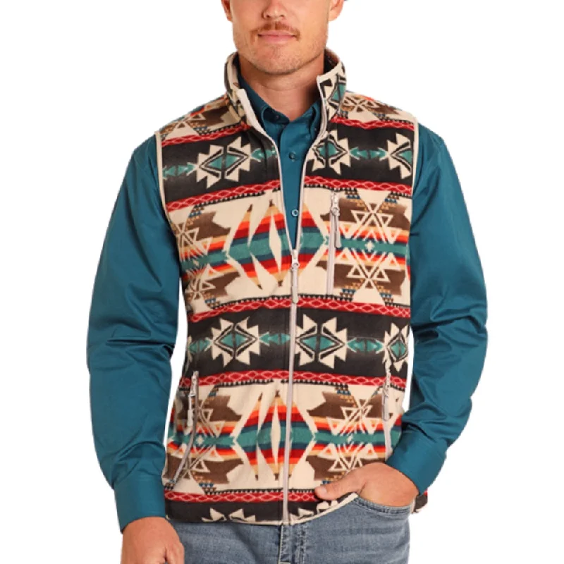 Powder River Mens Aztec Printed Vest - DM98C04078-12