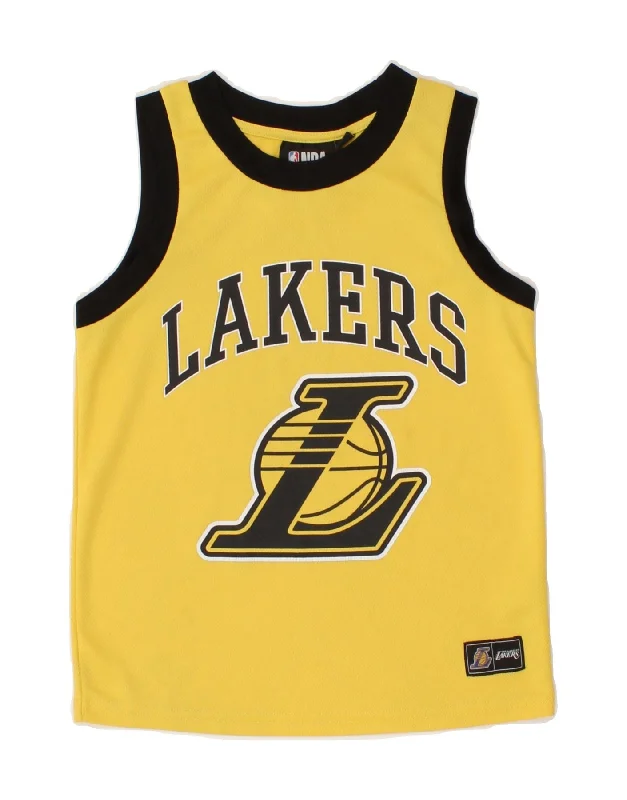 PRIMARK Boys NBA Graphic Vest Top 8-9 Years Yellow Polyester