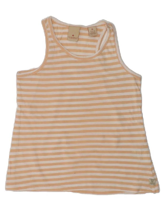 SCOTCH & SODA Girls Vest Top 5-6 Years Beige Striped Cotton