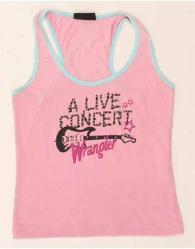 WRANGLER Girls Graphic Vest Top 13-14 Years XL Pink