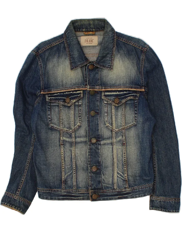 ALVIERO MARTINI Mens Denim Jacket UK 36 Small Blue