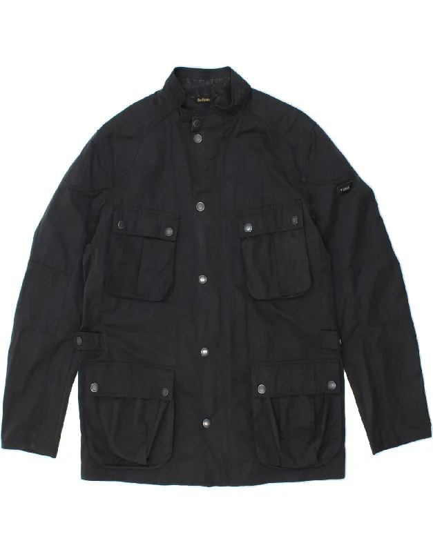 BARBOUR Mens Utility Jacket UK 42 XL Navy Blue Polyester