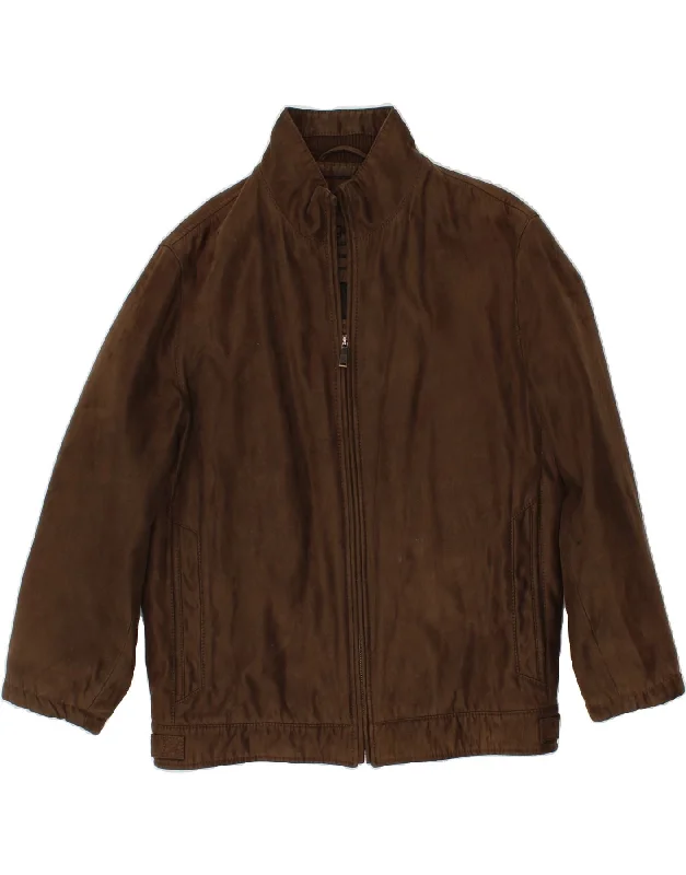 BUGATTI Mens Relaxed Bomber Jacket UK 40 Large Brown Polyester