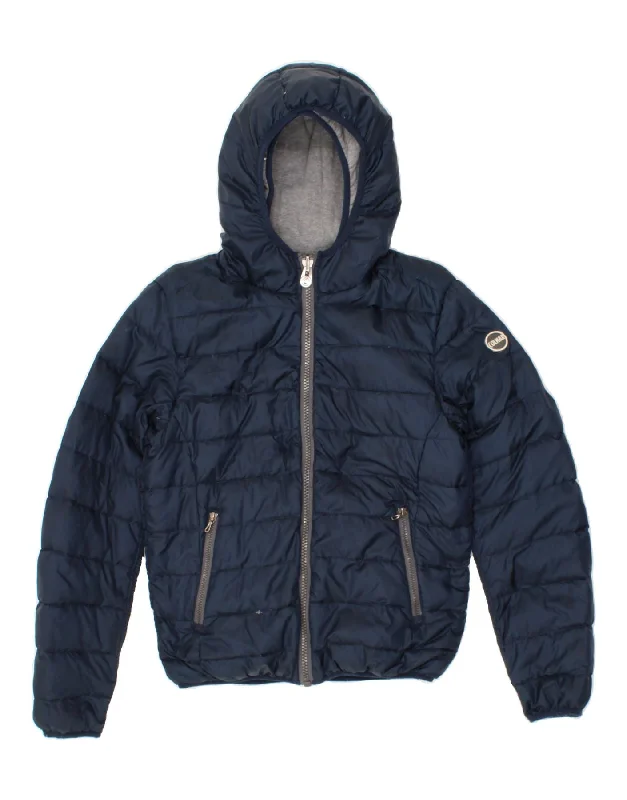 COLMAR Mens Hooded Reversible Padded Jacket EU 46 Small Navy Blue