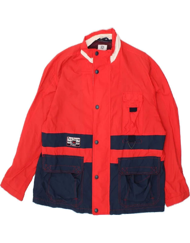 COLMAR Mens Rain Jacket IT 50 Large Red Colourblock