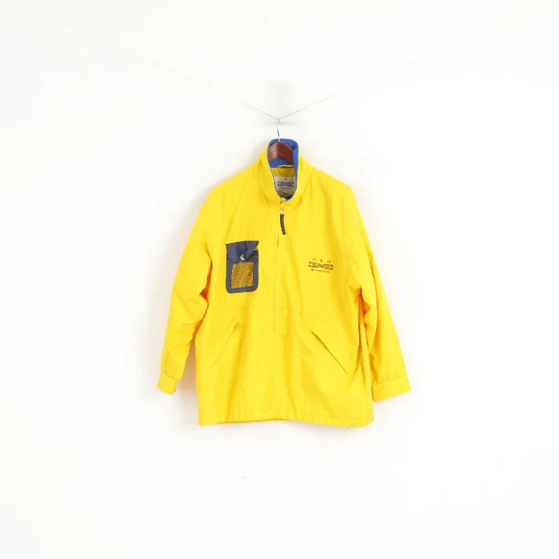 C.R.O Sporting Goods Men M Jacket Yellow Nylon Waterproof Vintage Full Zipper Top