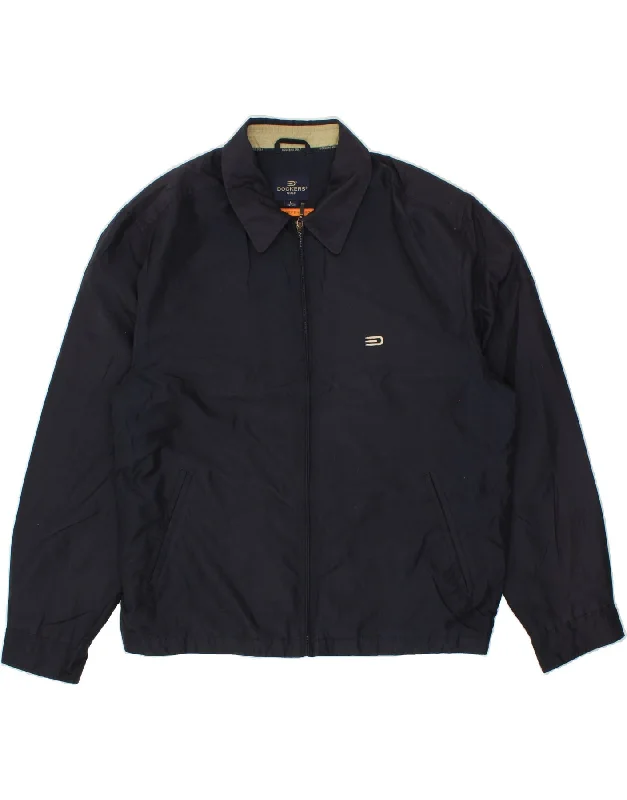 DOCKERS Mens Bomber Jacket UK 40 Large Navy Blue Polyester