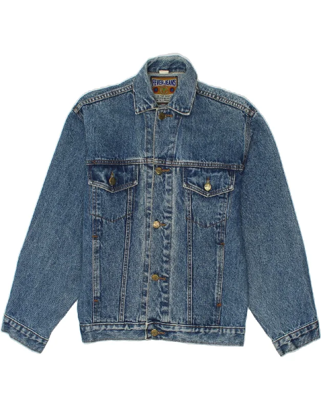 FEVER Mens Denim Jacket UK 10 Small Blue