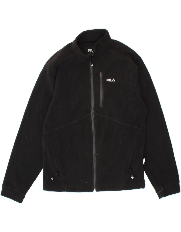 FILA Mens Fleece Jacket UK 36 Small Black Polyester