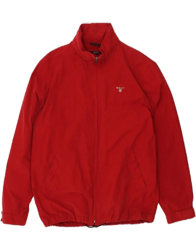 GANT Mens Hooded Windbreaker Jacket UK 40 Large Red Cotton