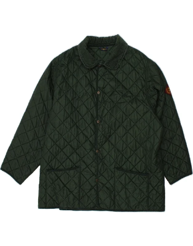 HENRI LLOYD Mens Quilted Jacket UK 42 XL Green Nylon