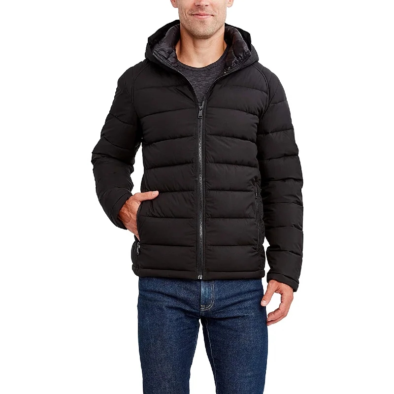 HFX Men's Lightweight Puffer Jacket with Hood, Water and Wind Resistant