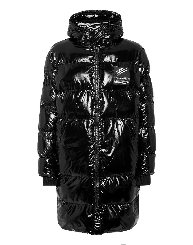 Long Nylon Puffer Jacket