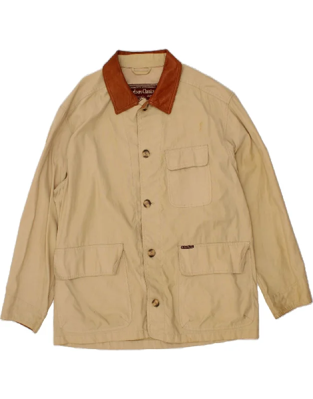 MARLBORO CLASSICS Mens Utility Jacket UK 44 2XL Beige Cotton