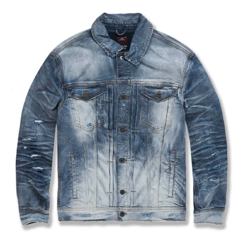 Men's Soho Denim Trucker Jacket In Aged Wash