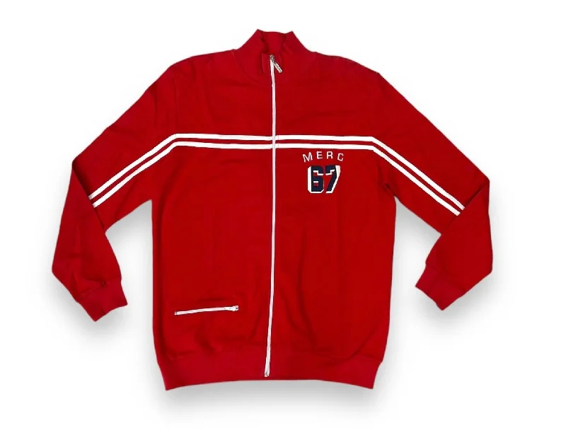 Men's Zip Up Track Jacket In Red