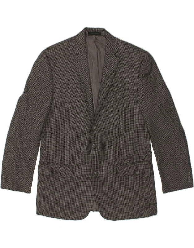 MICHAEL KORS Mens 2 Button Blazer Jacket UK 42 XL Grey Houndstooth