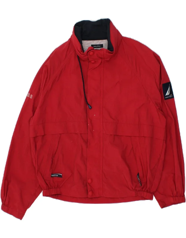 NAUTICA Mens Rain Jacket UK 42 XL Red Nylon