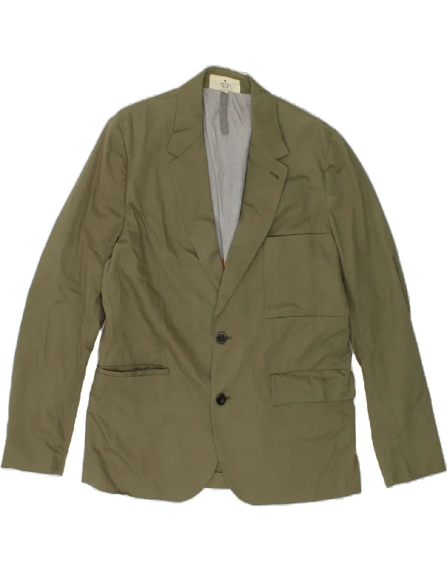 PAUL SMITH Mens 2 Button Blazer Jacket UK 40 Large Khaki Cotton